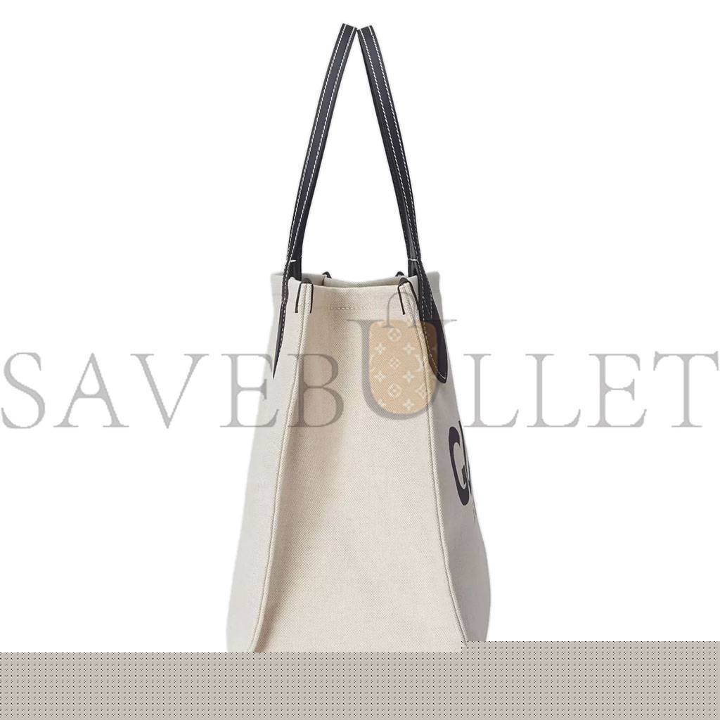 G*u*i print tote bag new beige canvas black 772176facvw8941 (41*19*18cm)